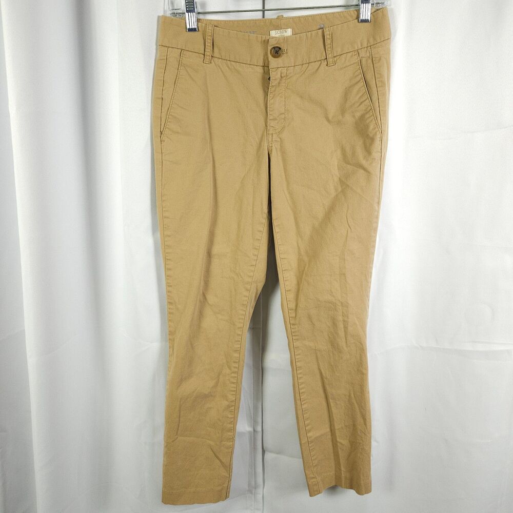 J.Crew Frankie Beige Ankle Pants Low Rise Womens 2 29x27 Cotton Spandex